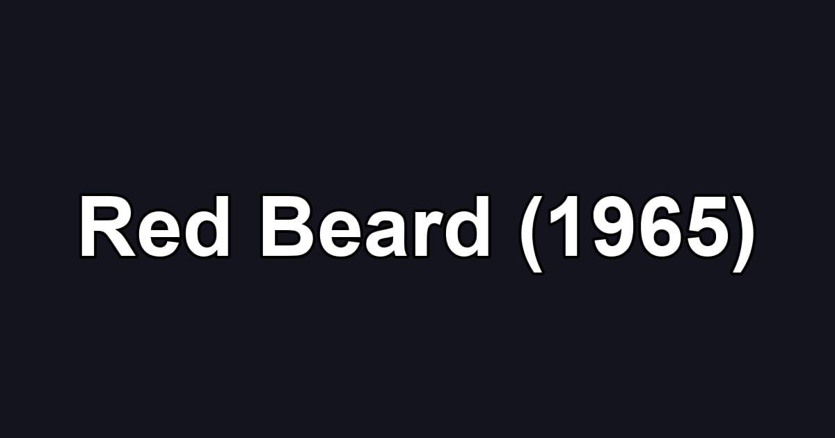 Red Beard (1965)