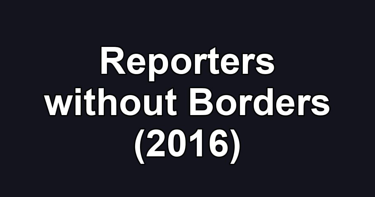 Reporters without Borders (2016)