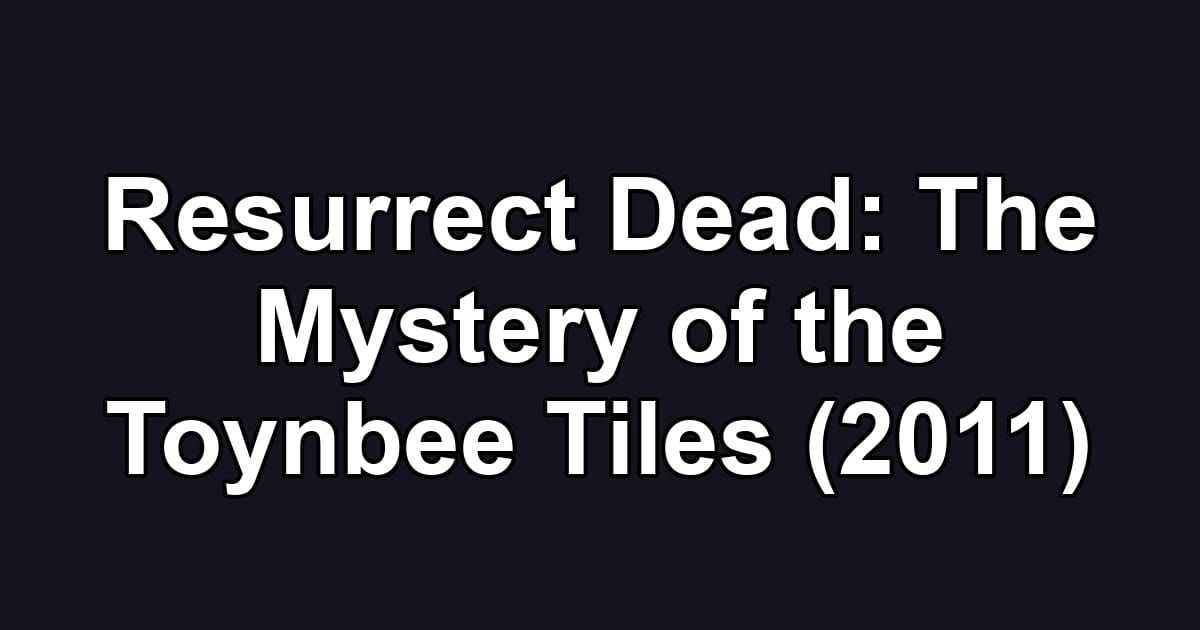 Resurrect Dead: The Mystery of the Toynbee Tiles (2011)