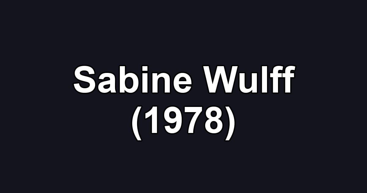 Sabine Wulff (1978)