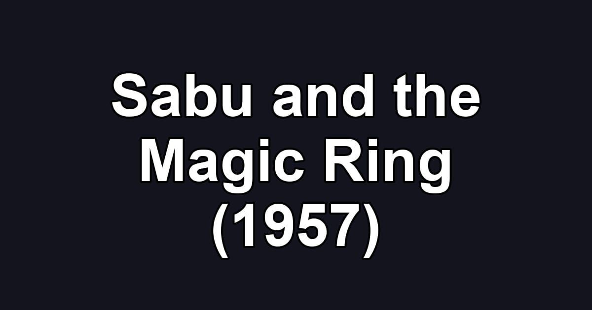 Sabu and the Magic Ring (1957)