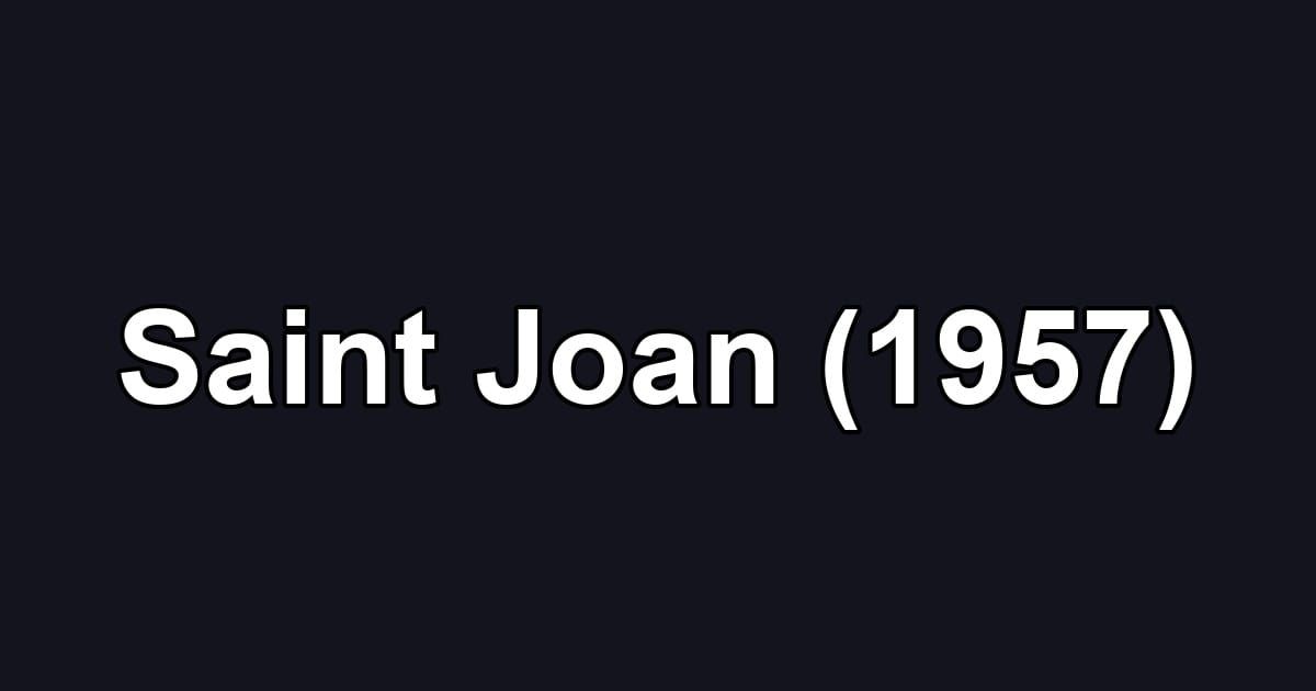 Saint Joan (1957)