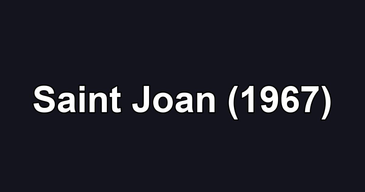 Saint Joan (1967)