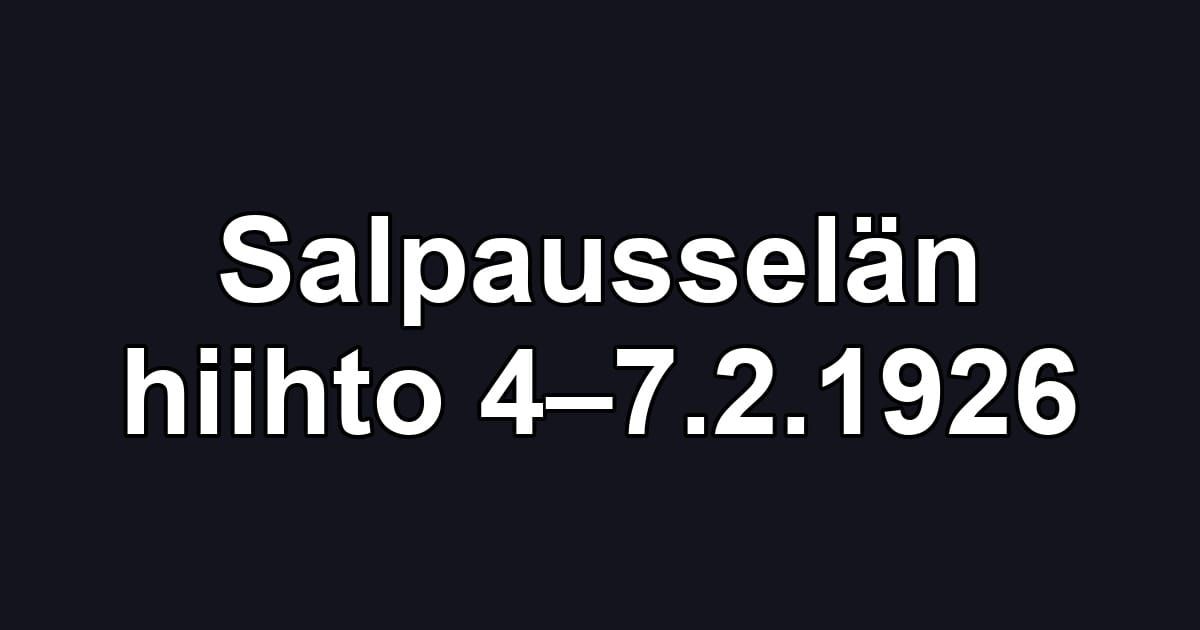 Salpausselän hiihto 4–7.2.1926