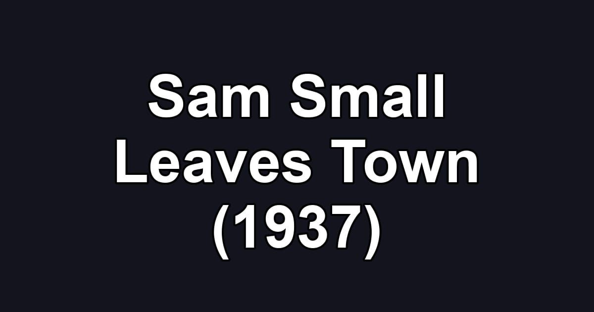 Sam Small Leaves Town (1937)