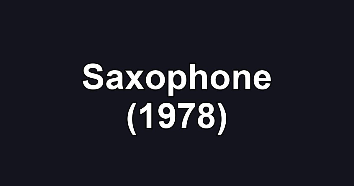 Saxophone (1978)