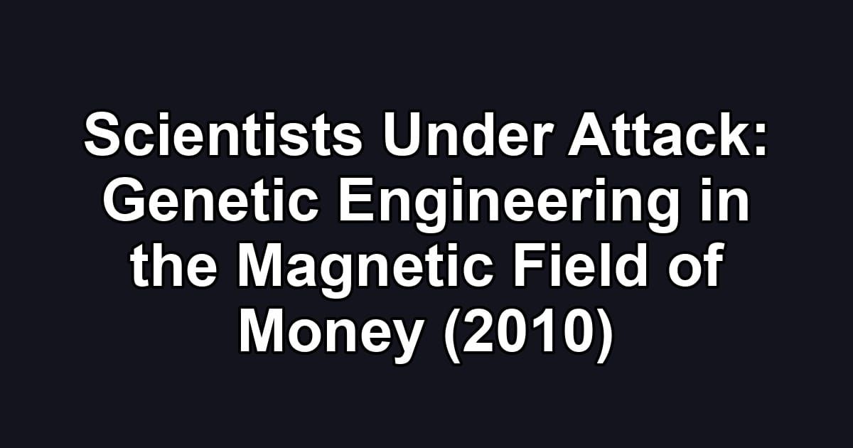 Scientists Under Attack: Genetic Engineering in the Magnetic Field of Money (2010)