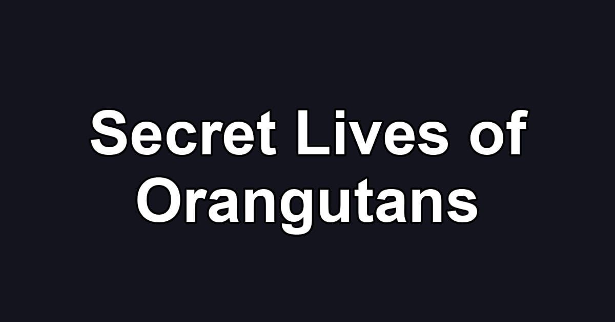 Secret Lives of Orangutans