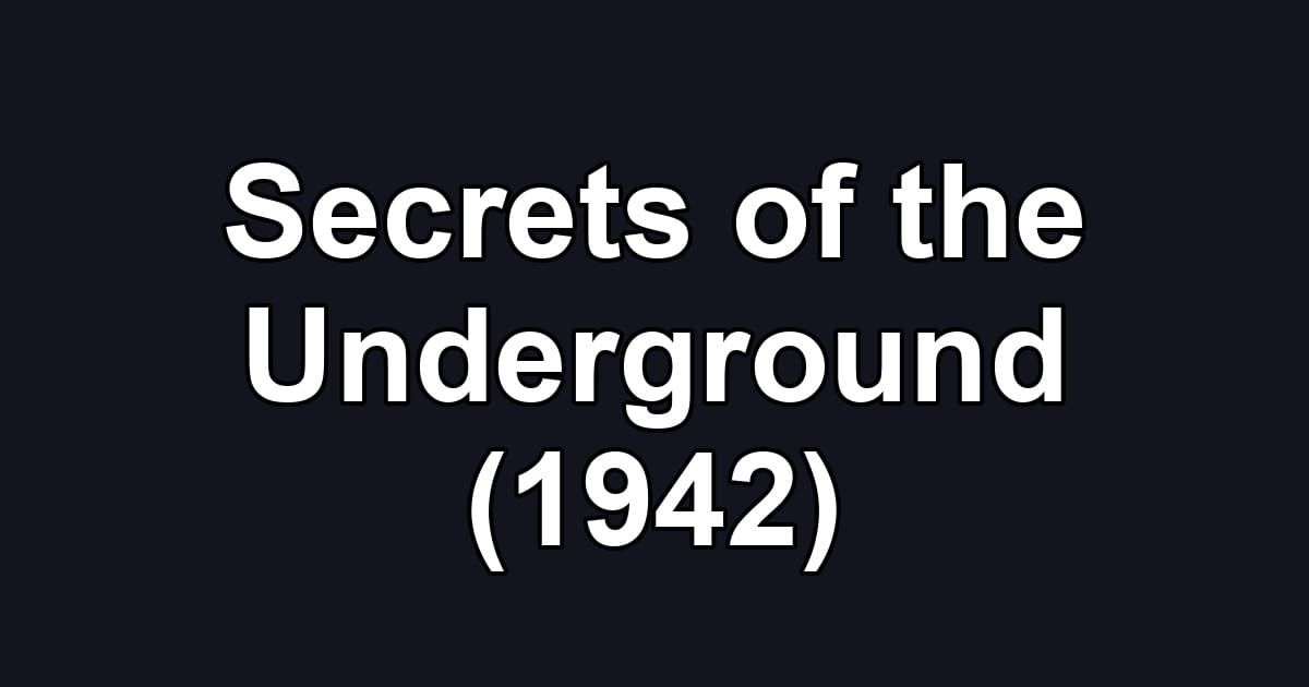 Secrets of the Underground (1942)