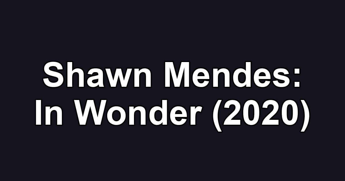 Shawn Mendes: In Wonder (2020)