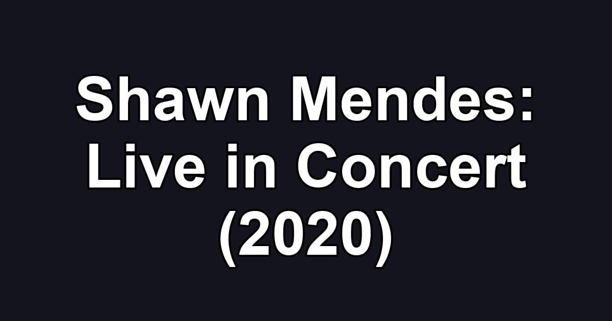 Shawn Mendes: Live in Concert (2020)