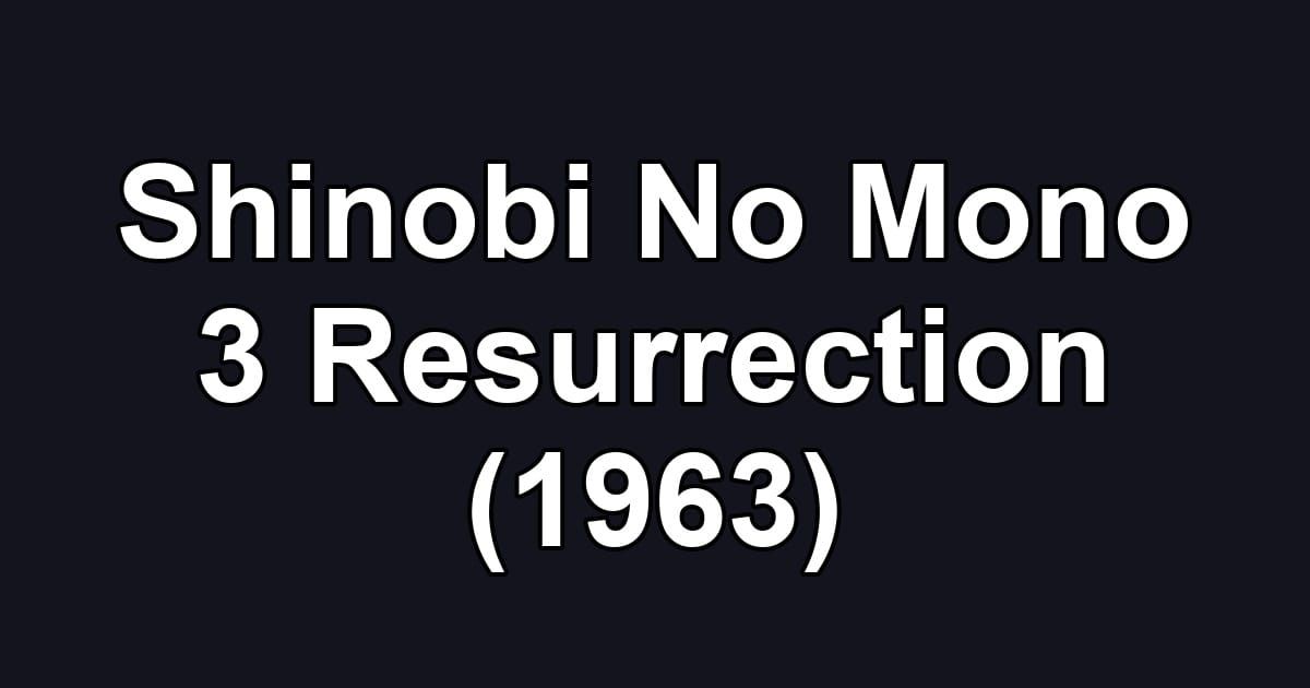 Shinobi No Mono 3 Resurrection (1963)
