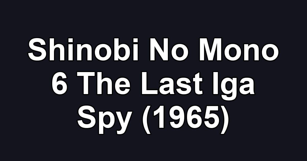 Shinobi No Mono 6 The Last Iga Spy (1965)