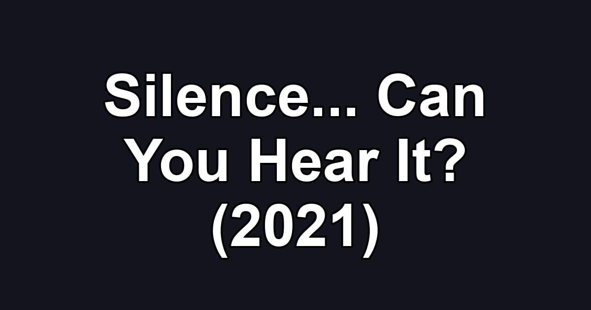 Silence... Can You Hear It? (2021)