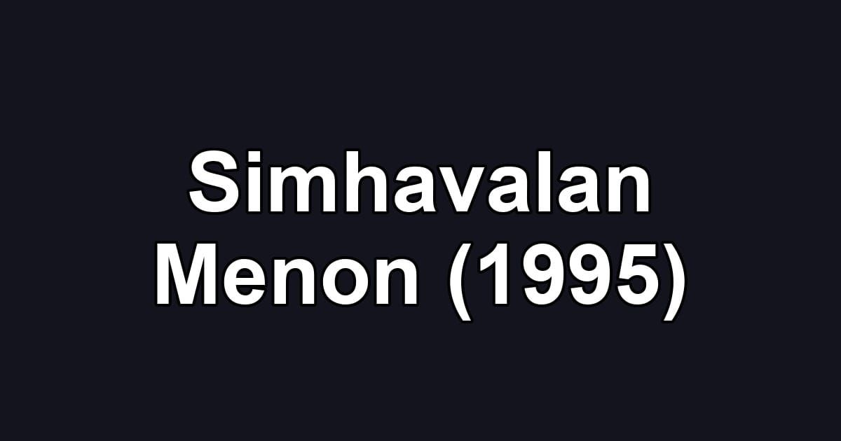 Simhavalan Menon (1995)