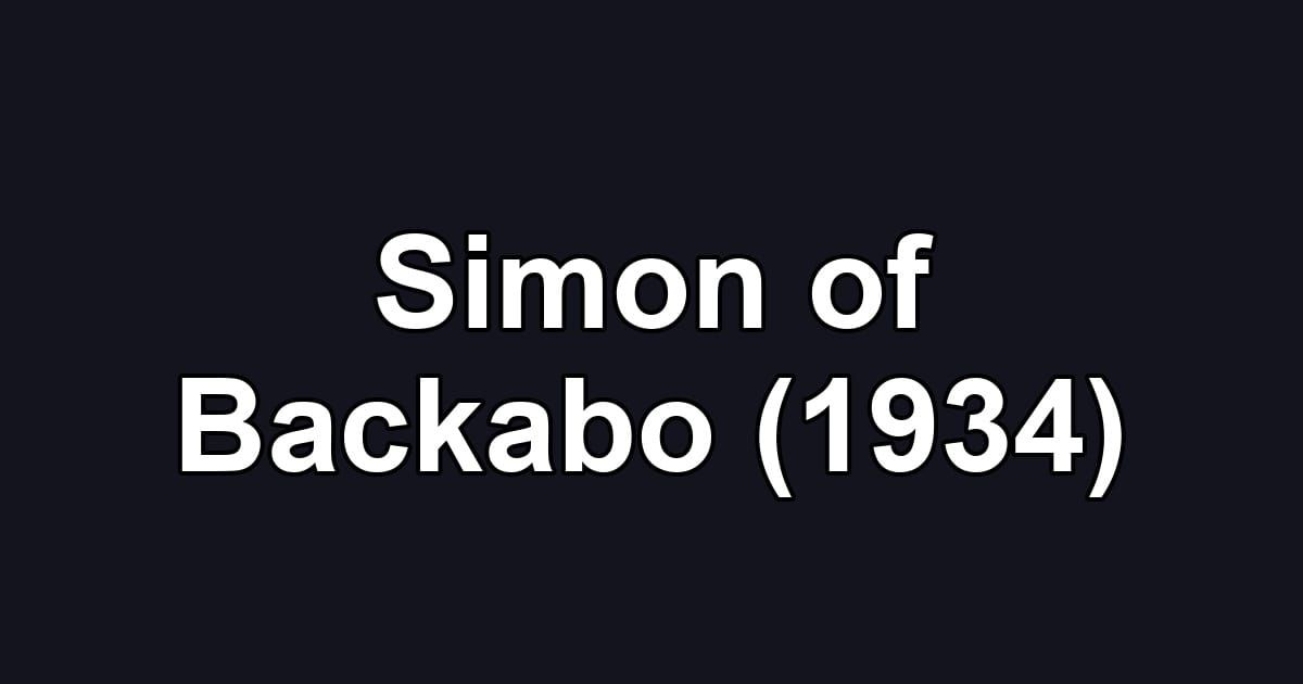 Simon of Backabo (1934)