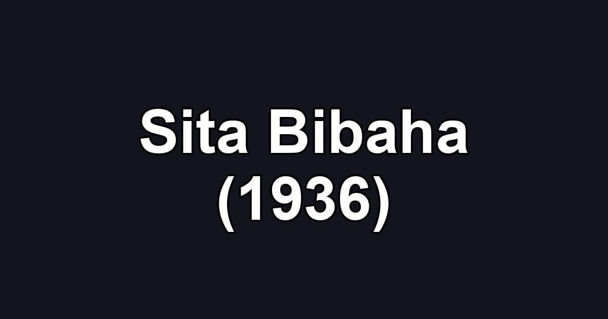 Sita Bibaha (1936)