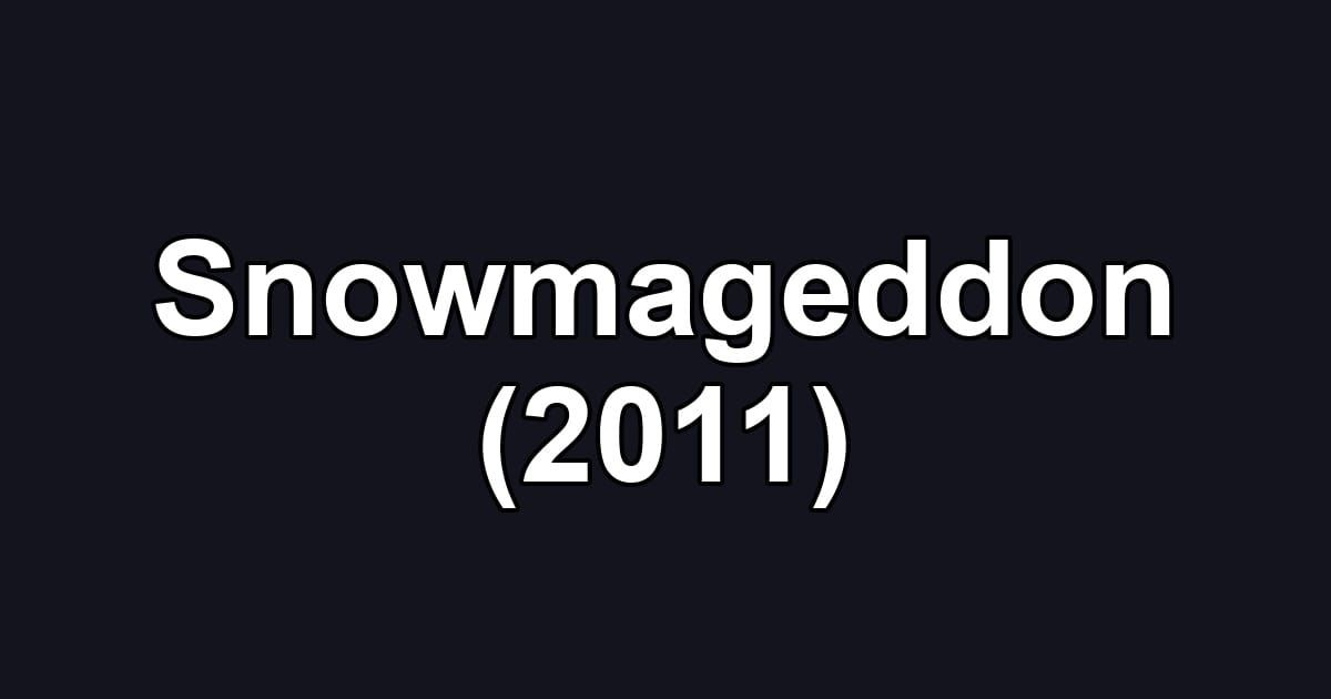 Snowmageddon (2011)