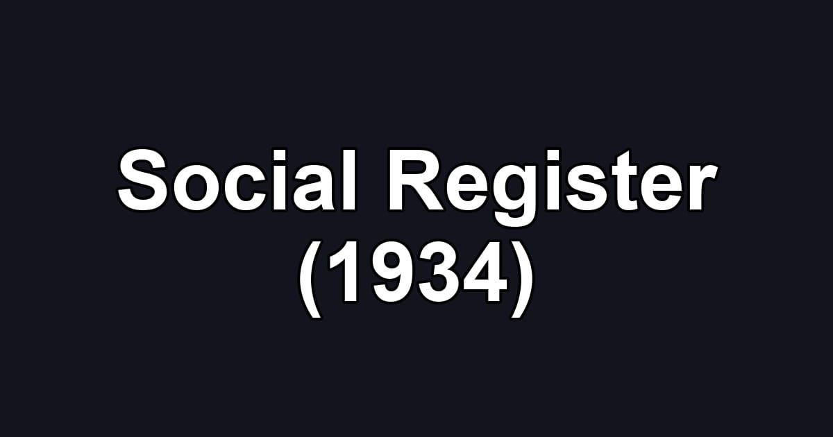 Social Register (1934)