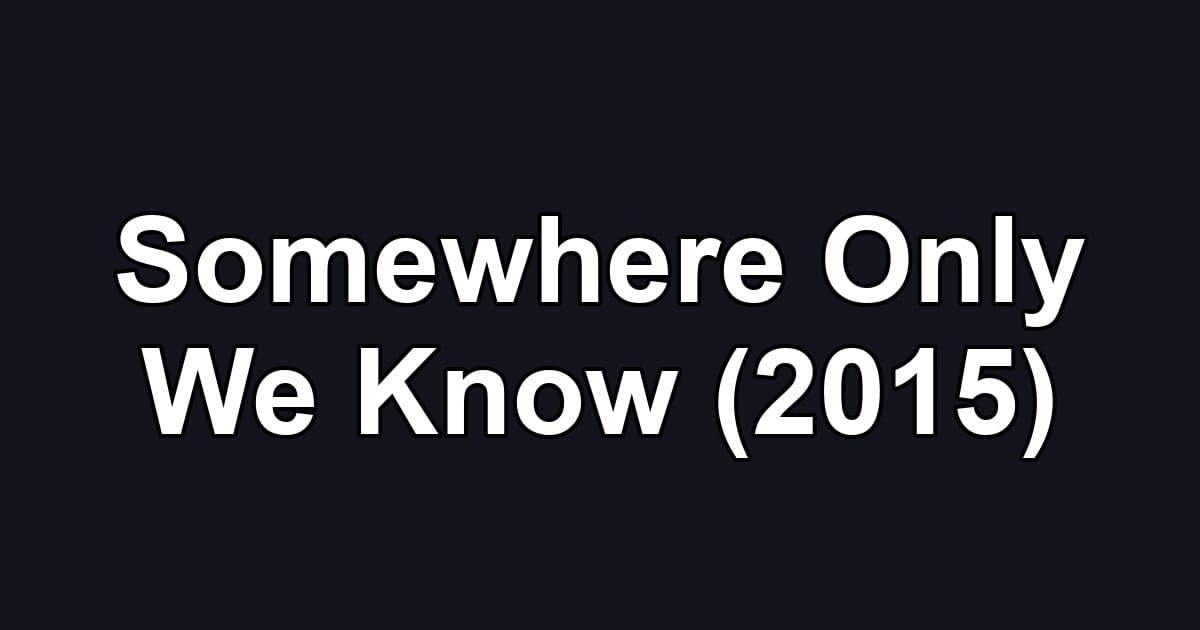 Somewhere Only We Know (2015)
