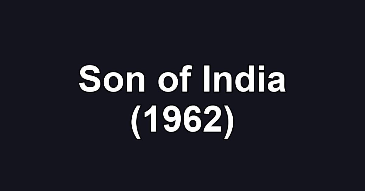 Son of India (1962)