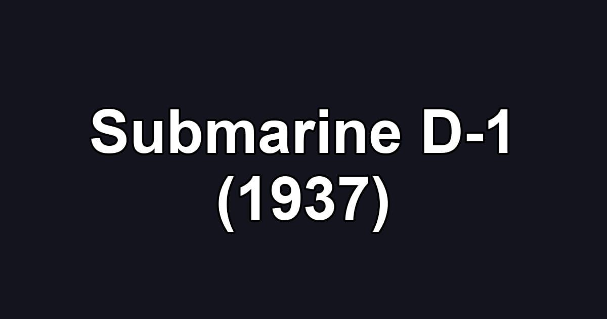 Submarine D-1 (1937)