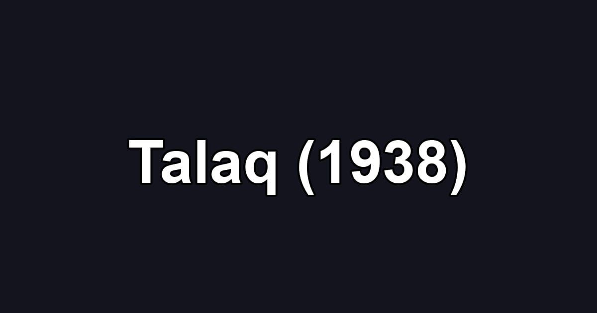 Talaq (1938)