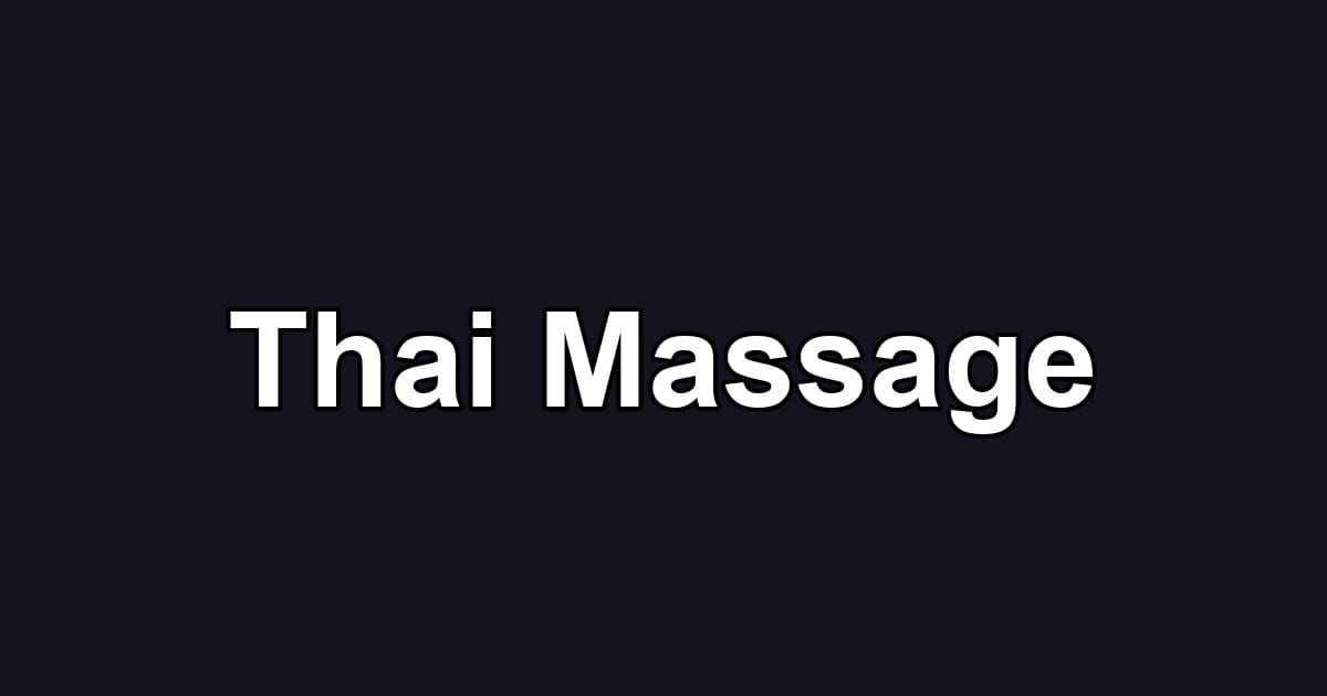 Thai Massage