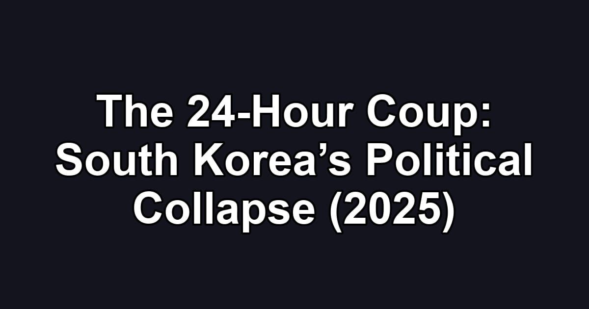 The 24-Hour Coup: South Korea’s Political Collapse (2025)