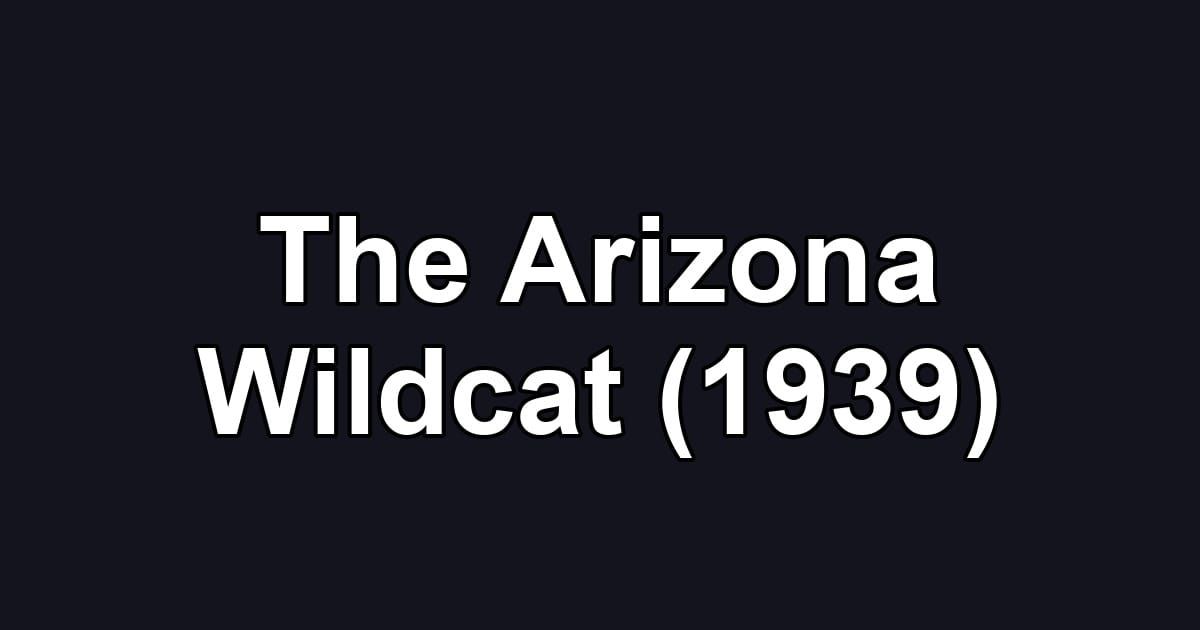The Arizona Wildcat (1939)