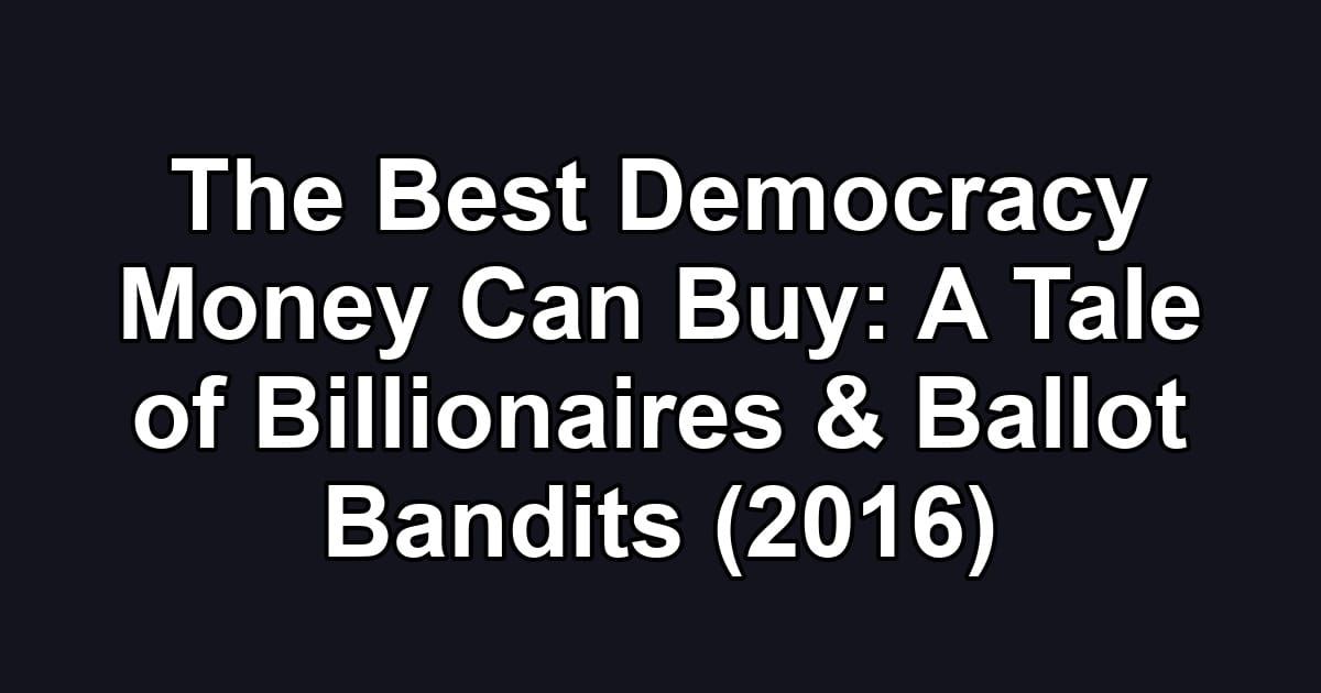 The Best Democracy Money Can Buy: A Tale of Billionaires & Ballot Bandits (2016)