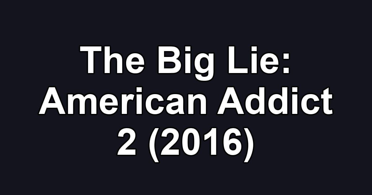 The Big Lie: American Addict 2 (2016)