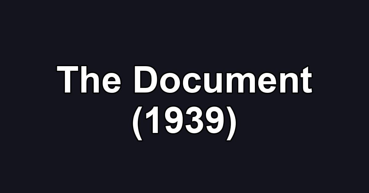 The Document (1939)