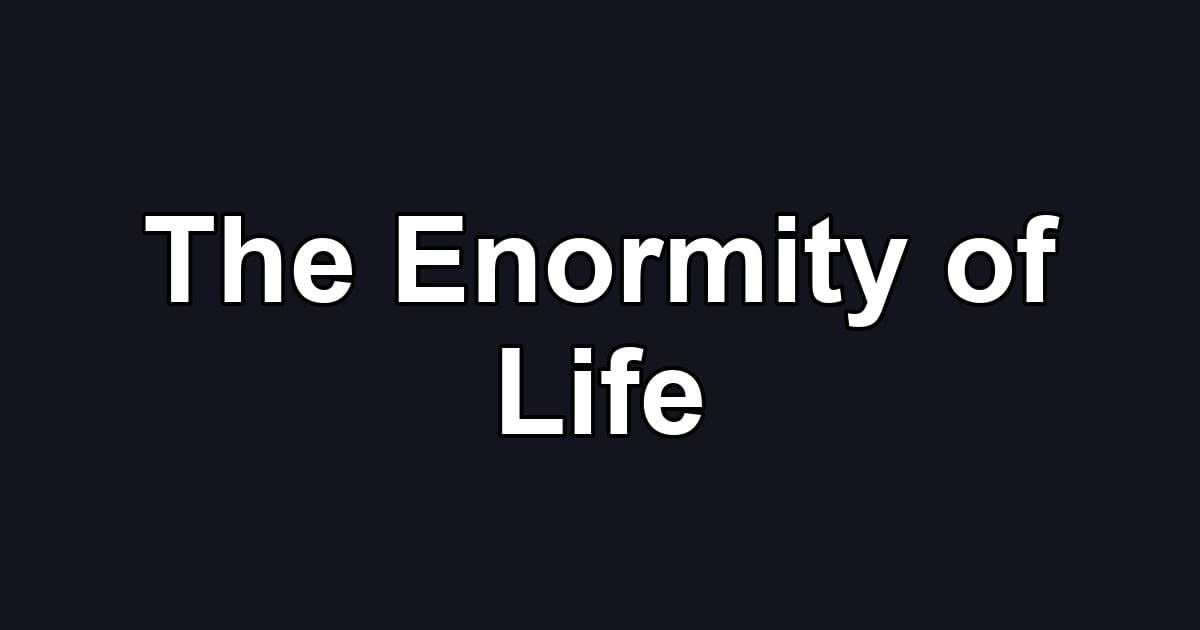 The Enormity of Life