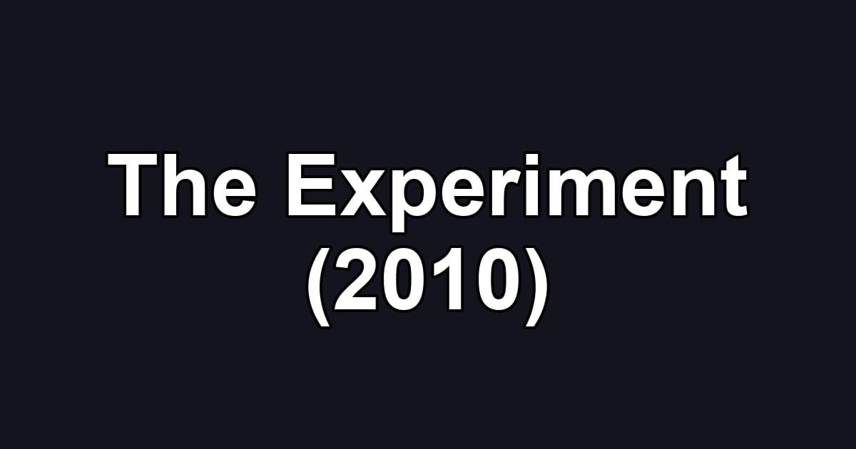 The Experiment (2010)