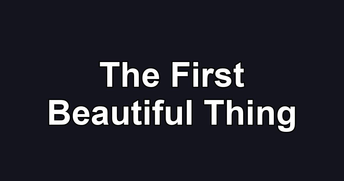 The First Beautiful Thing