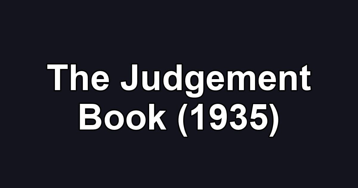 The Judgement Book (1935)