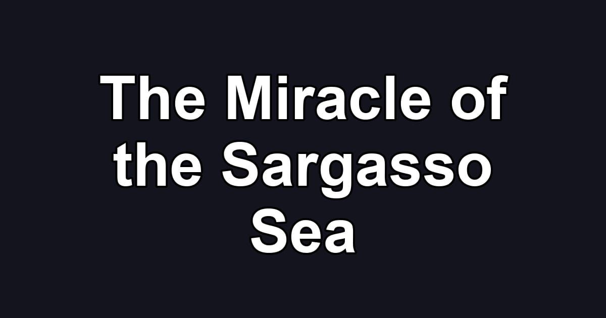 The Miracle of the Sargasso Sea