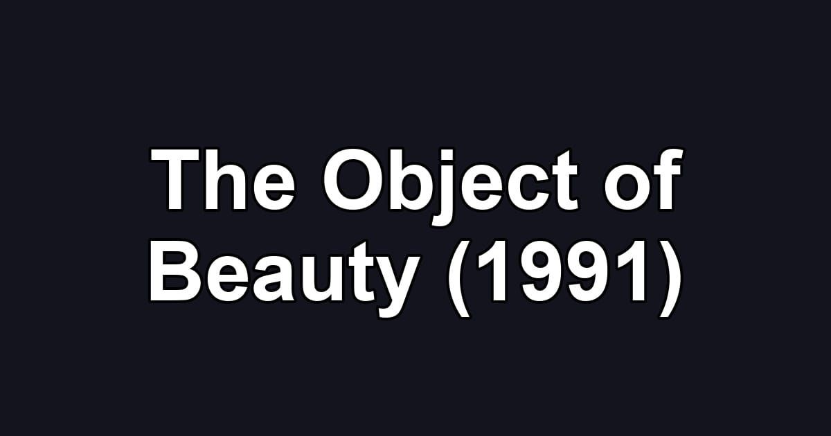 The Object of Beauty (1991)