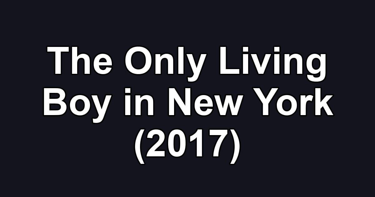 The Only Living Boy in New York (2017)