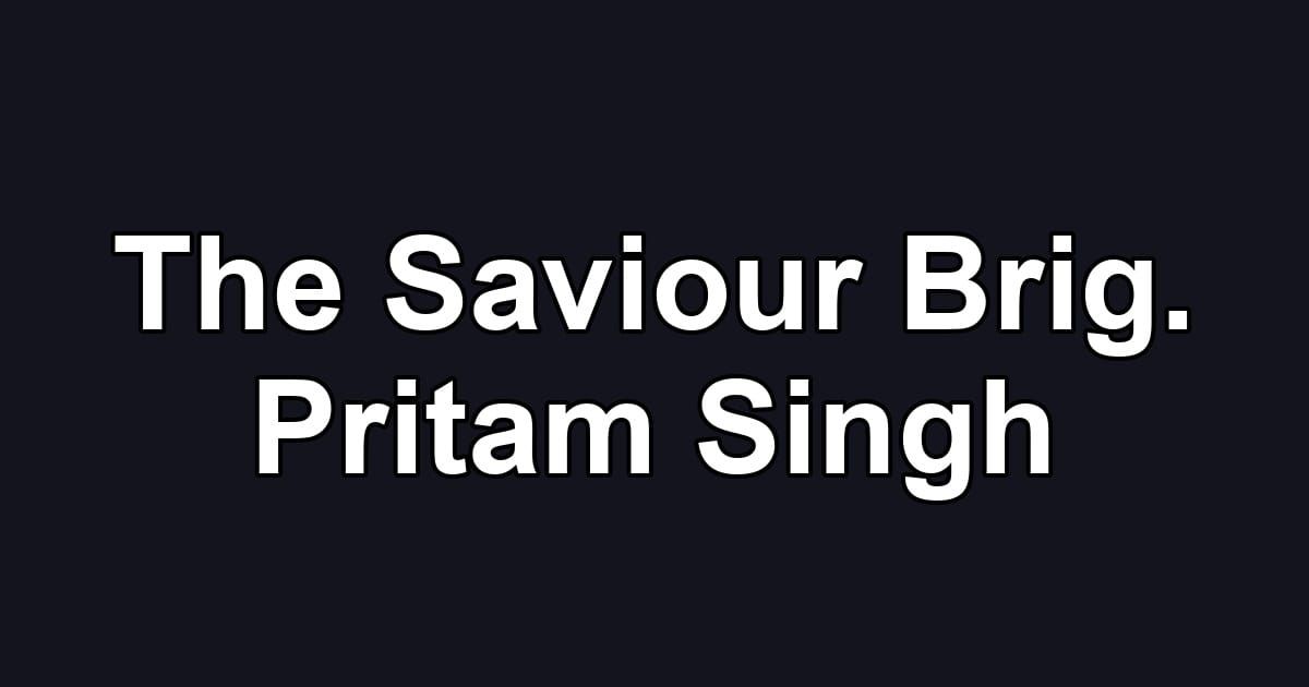 The Saviour Brig. Pritam Singh