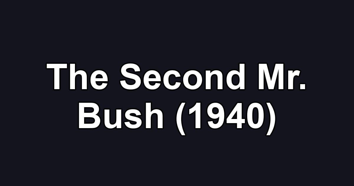 The Second Mr. Bush (1940)
