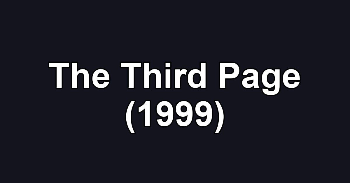The Third Page (1999)