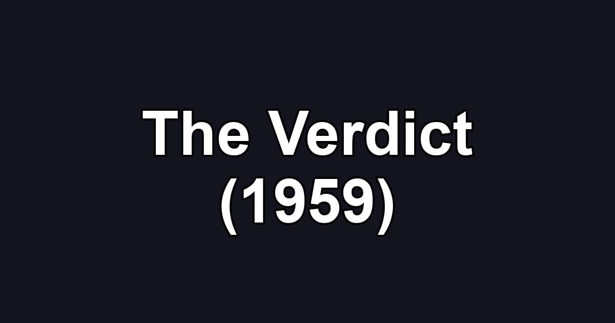 The Verdict (1959)