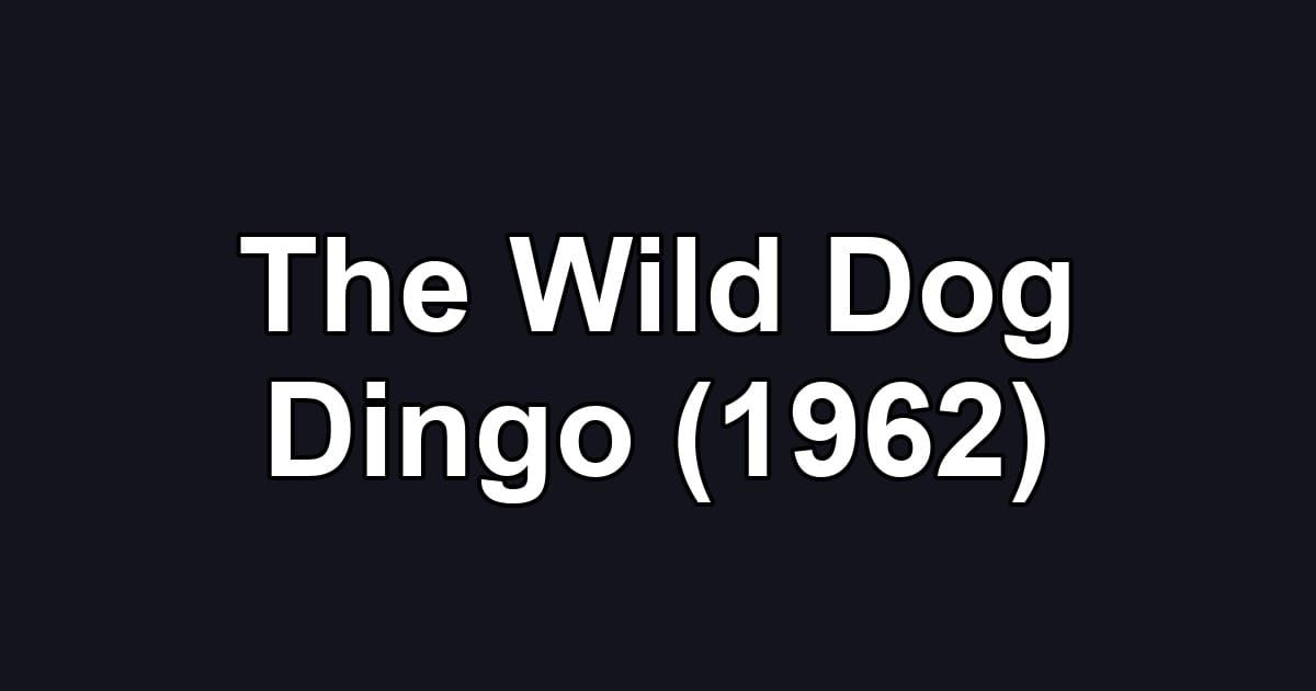The Wild Dog Dingo (1962)