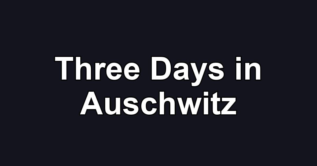 Three Days in Auschwitz
