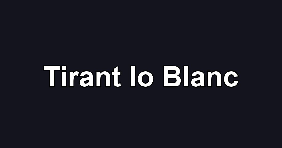 Tirant lo Blanc