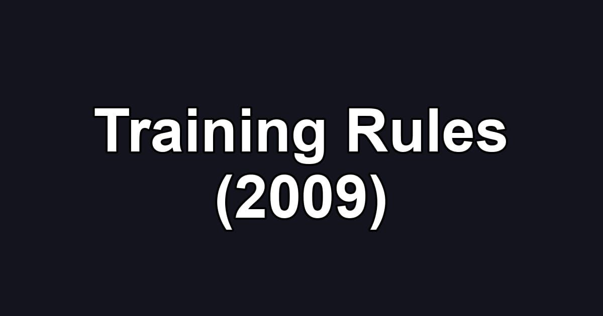 Training Rules (2009)