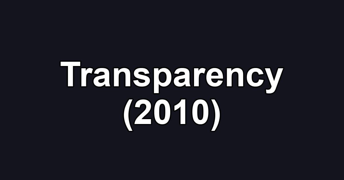 Transparency (2010)