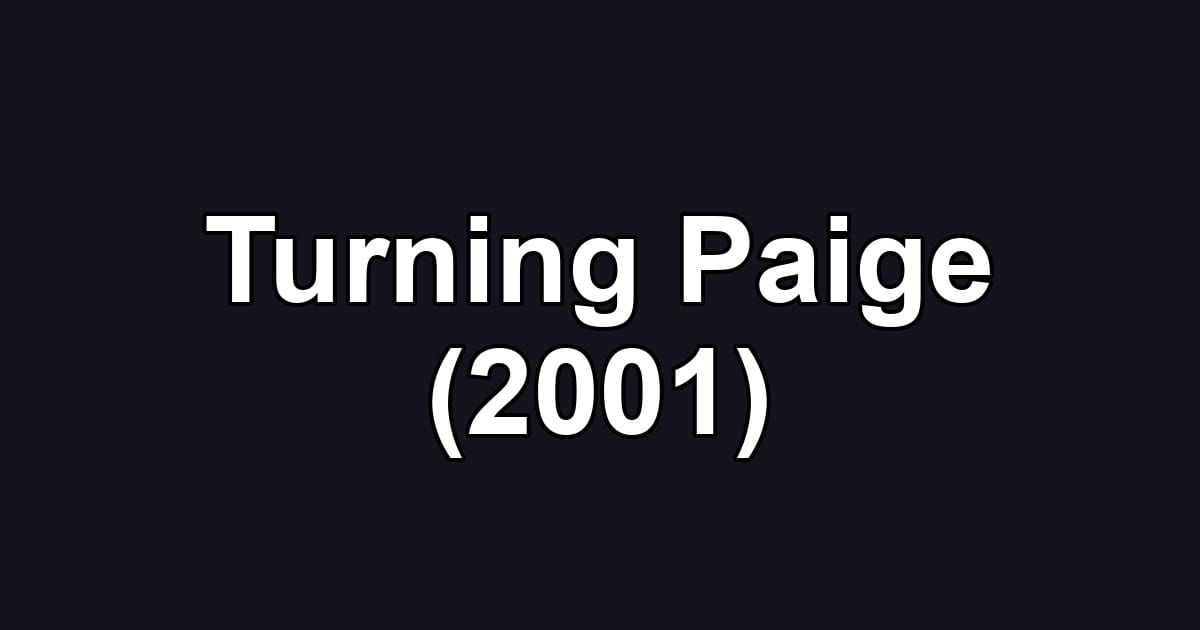 Turning Paige (2001)